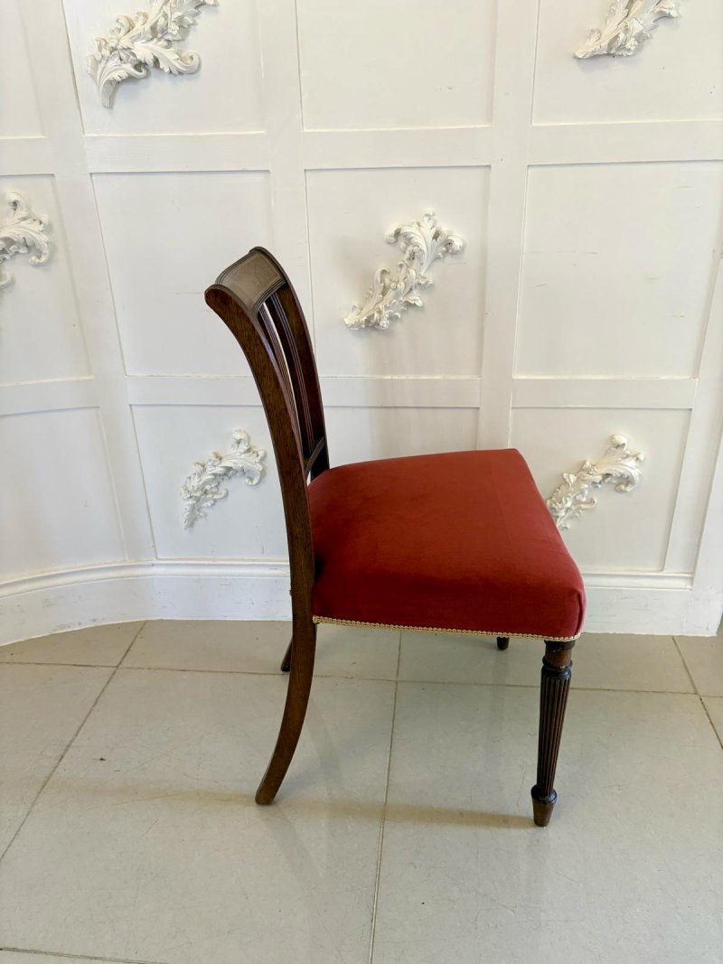 Set of 6 Antique George III Quality Mahogany Inlaid Dining Chairs - Image 6